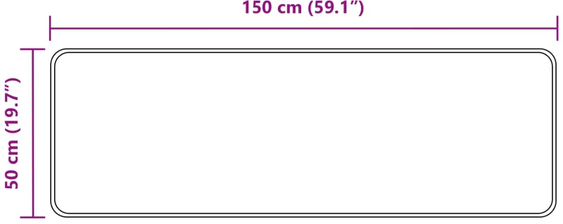 vidaXL Χαλί Runner MARSA Μαύρο 50 x 150 cm Πολυέστερ και PVC