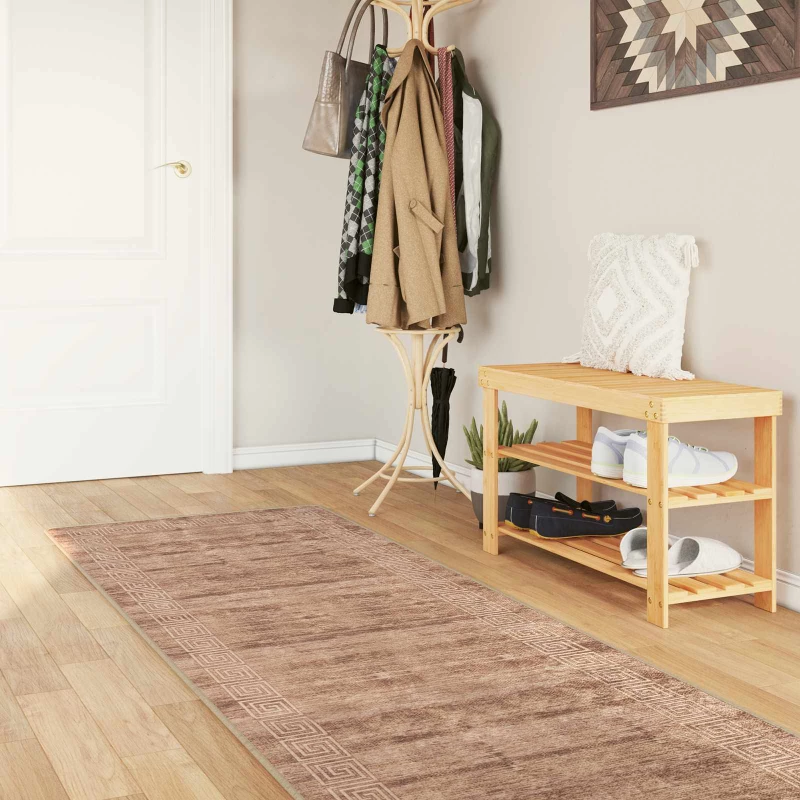 vidaXL Χαλί Runner MARSA Λευκός 100 x 250 cm Πολυέστερ και PVC