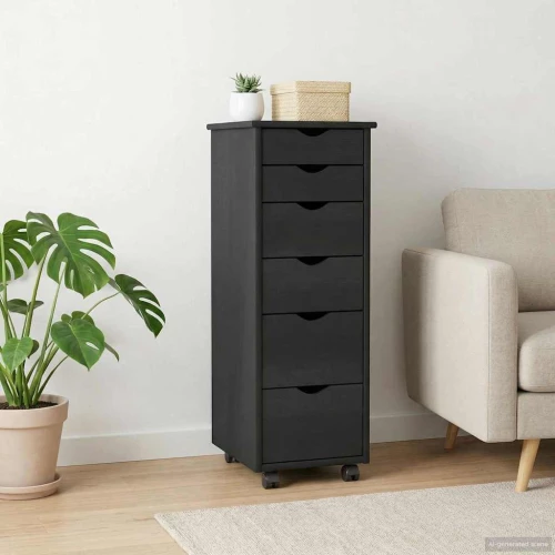 vidaXL Κινητό Ντουλάπι Γκρι 34 x 39 x 93,5 εκ Στερεό ξύλο πεύκου