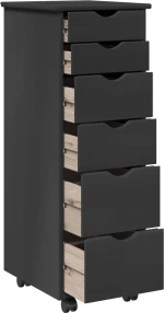 vidaXL Κινητό Ντουλάπι Γκρι 34 x 39 x 93,5 εκ Στερεό ξύλο πεύκου
