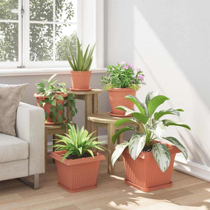 vidaXL Γλάστρες φυτών 24 pcs Κεραμιδί 28,5 x 28,5 x 22 εκ Πλαστικό