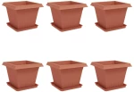 vidaXL Γλάστρες φυτών 6 pcs Κεραμιδί 43 x 43 x 33,5 εκ Πλαστικό