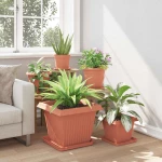 vidaXL Γλάστρες φυτών 6 pcs Κεραμιδί 43 x 43 x 33,5 εκ Πλαστικό