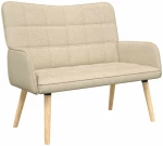 vidaXL Διθέσιος Καναπές Κρεμ 115 x 61 x 87 εκ. ύφασμα