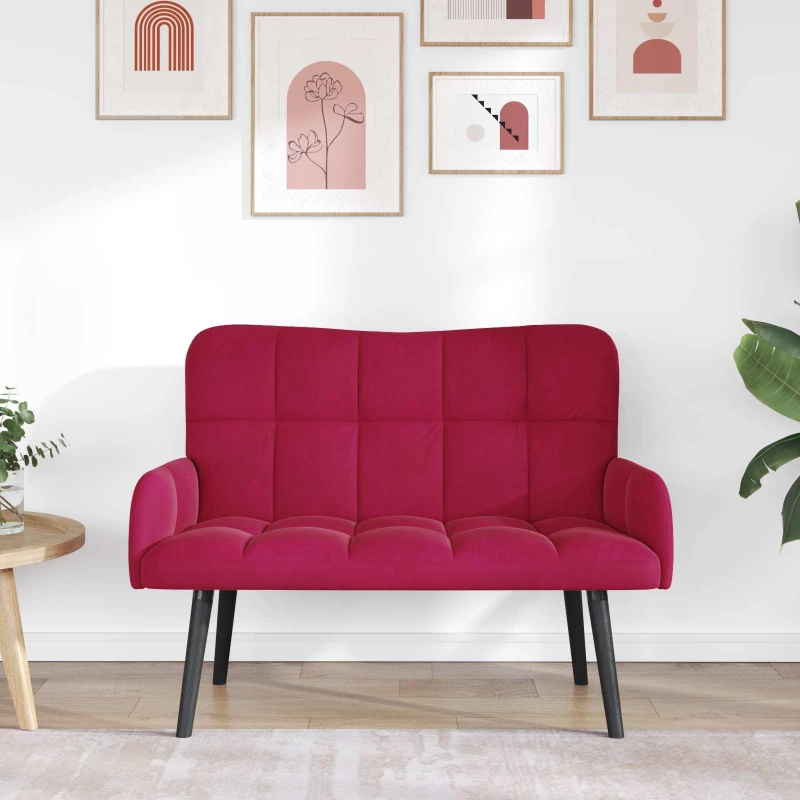 vidaXL Διθέσιος Καναπές Μπορντό 115 x 61 x 87 εκ. Βελούδο