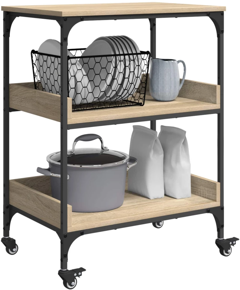 vidaXL Καρότσι Κουζίνας Δρύς Sonoma 60 x 41 x 80,5 εκ.
