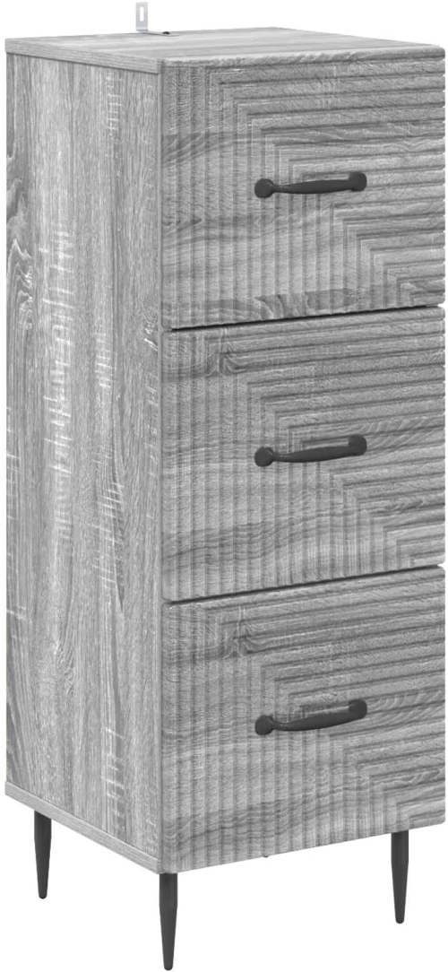 vidaXL Ντουλάπι με Συρτάρια Γκρι Sonoma 33 x 34,5 x 89,5 εκ