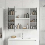 vidaXL Καθρέφτης Ντουλάπα Μπάνιου Λευκό 60 x 14,5 x 50 εκ