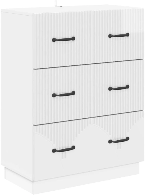 vidaXL Ντουλάπι με Συρτάρια Γυαλιστερό Λευκό 66 x 34,5 x 87 εκ.