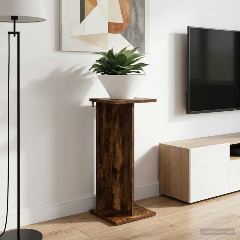 vidaXL Βάση φυτών 2 pcs Καπνιστή Δρυς 25 x 25,5 x 60,5 εκ.