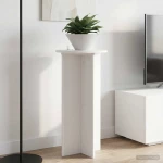 vidaXL Βάση φυτών 2 pcs Λευκό Ø40 x 80 εκ. Επεξεργασμένο Ξύλο