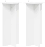 vidaXL Βάση φυτών 2 pcs Λευκό Ø40 x 80 εκ. Επεξεργασμένο Ξύλο