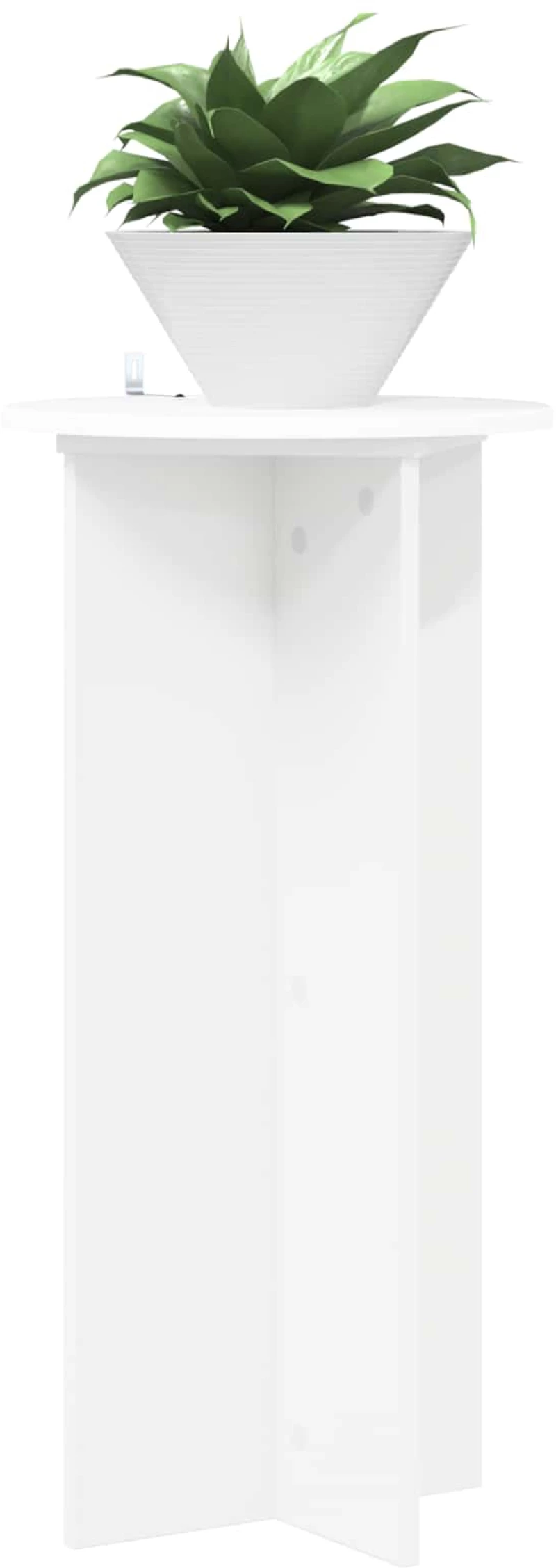 vidaXL Βάση φυτών 2 pcs Λευκό Ø40 x 80 εκ. Επεξεργασμένο Ξύλο