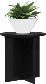 vidaXL Βάση φυτών 2 pcs Μαύρο 40 x 40 x 40 cm Επεξεργασμένο Ξύλο