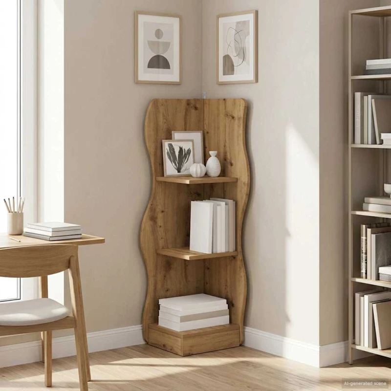 vidaXL Γωνιακό ράφι Artisan Δρυς 34 x 33 x 102 εκ Επεξεργασμένο Ξύλο