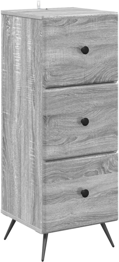 vidaXL Ντουλάπι με Συρτάρια Γκρι Sonoma 33 x 34,5 x 90 εκ