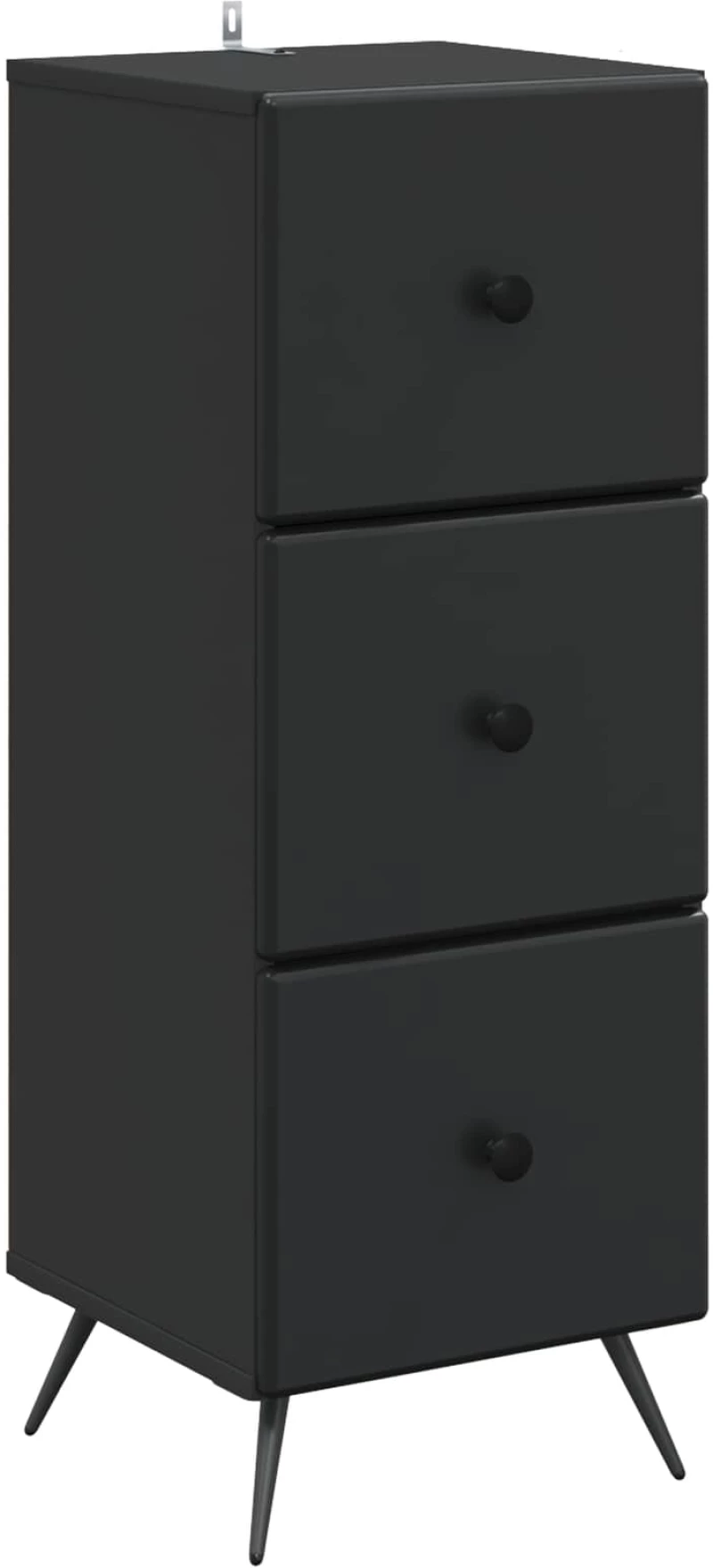 vidaXL Ντουλάπι με Συρτάρια Μαύρο 33 x 34,5 x 90 εκ Επεξεργασμένο Ξύλο