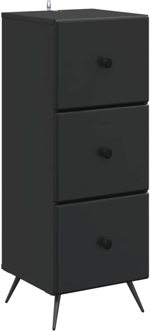 vidaXL Ντουλάπι με Συρτάρια Μαύρο 33 x 34,5 x 90 εκ Επεξεργασμένο Ξύλο