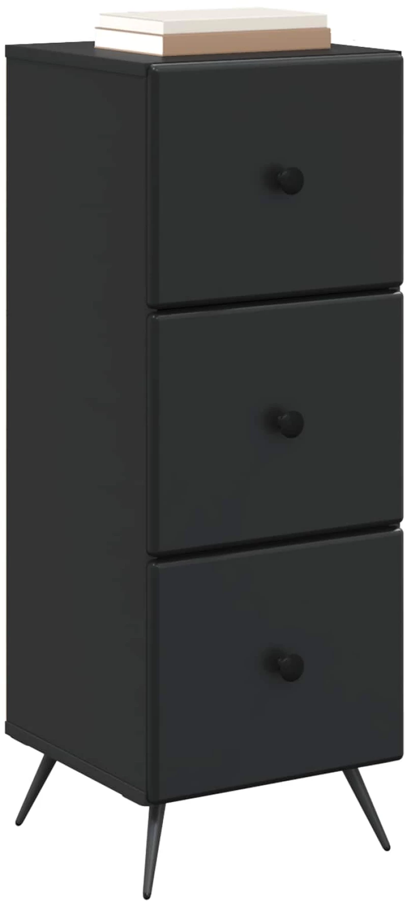 vidaXL Ντουλάπι με Συρτάρια Μαύρο 33 x 34,5 x 90 εκ Επεξεργασμένο Ξύλο
