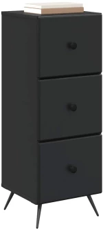 vidaXL Ντουλάπι με Συρτάρια Μαύρο 33 x 34,5 x 90 εκ Επεξεργασμένο Ξύλο