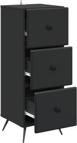vidaXL Ντουλάπι με Συρτάρια Μαύρο 33 x 34,5 x 90 εκ Επεξεργασμένο Ξύλο