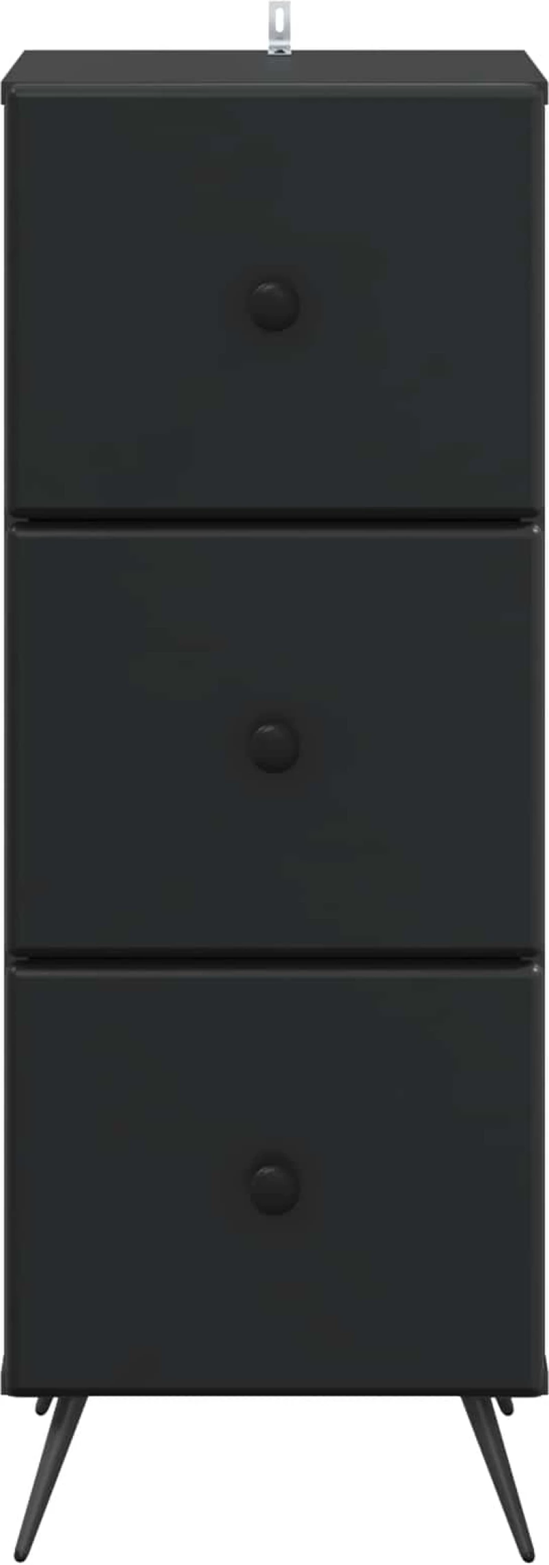 vidaXL Ντουλάπι με Συρτάρια Μαύρο 33 x 34,5 x 90 εκ Επεξεργασμένο Ξύλο