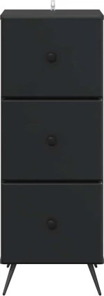 vidaXL Ντουλάπι με Συρτάρια Μαύρο 33 x 34,5 x 90 εκ Επεξεργασμένο Ξύλο