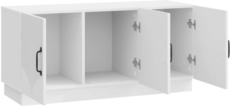 vidaXL Ντουλάπι TV Γυαλιστερό Λευκό 99 x 34,5 x 47 εκ