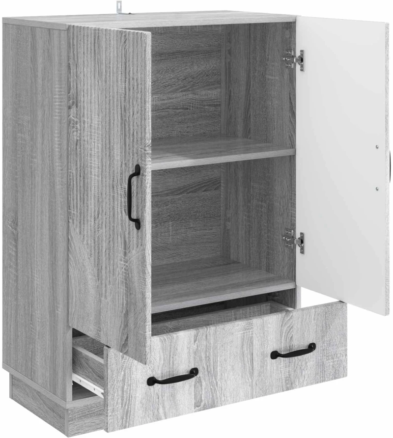 vidaXL Πλαϊνό γραφείο με συρτάρι Γκρι Sonoma 66 x 34,5 x 92 εκ.