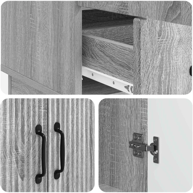 vidaXL Πλαϊνό γραφείο με συρτάρι Γκρι Sonoma 66 x 34,5 x 92 εκ.