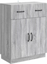 vidaXL Πλαϊνό γραφείο με συρτάρι Γκρι Sonoma 66 x 34,5 x 87 εκ.