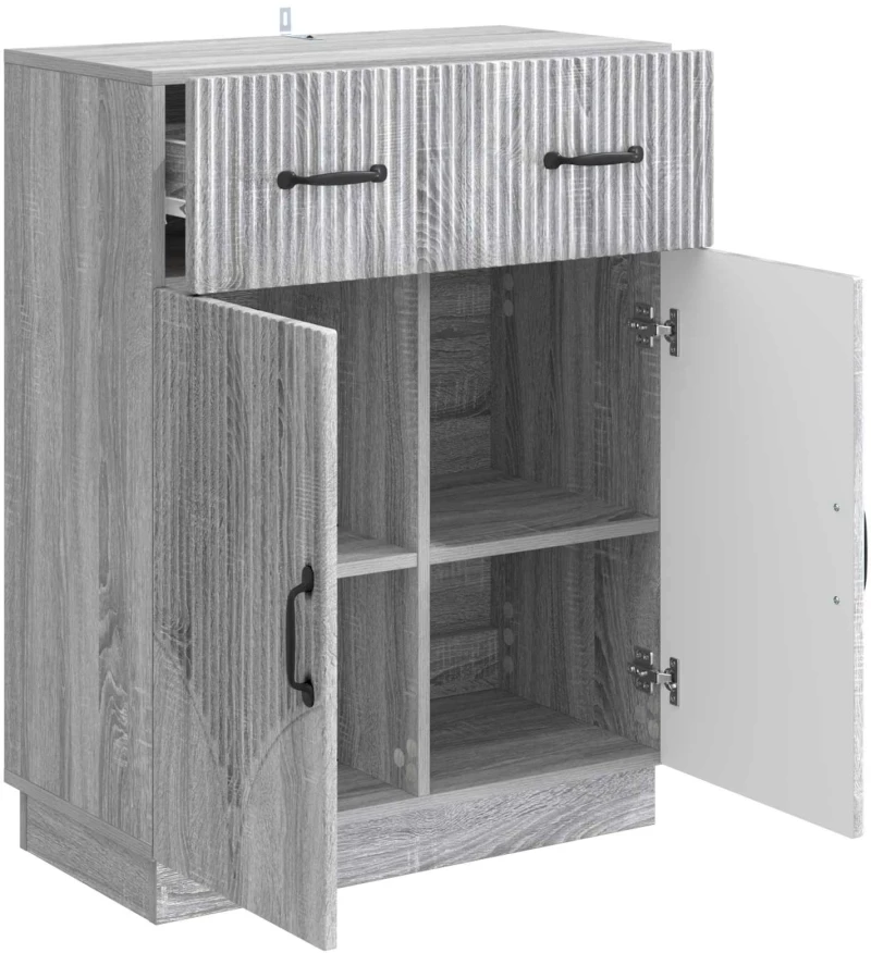 vidaXL Πλαϊνό γραφείο με συρτάρι Γκρι Sonoma 66 x 34,5 x 87 εκ.
