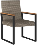 vidaXL Σετ Εξωτερικών Επίπλων 3 pcs Γκρι και Navy Blue συνθετικό ρατάν