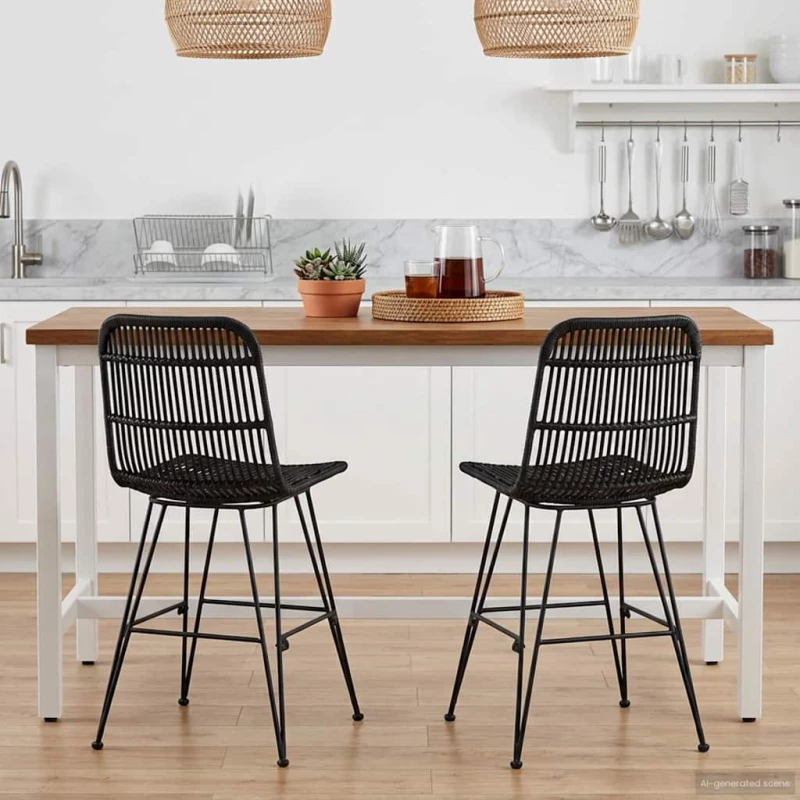 vidaXL Καρέκλα τραπεζαρίας 2 pcs Μαύρο 41 x 55 x 85 εκ.