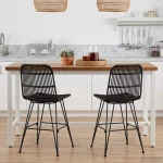 vidaXL Καρέκλα τραπεζαρίας 2 pcs Μαύρο 41 x 55 x 85 εκ.