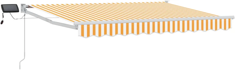vidaXL Χειροκίνητη αναδιπλούμενη τέντα με LED 2,5 x 2 m