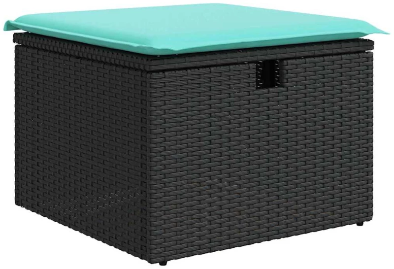 vidaXL Σετ Καναπέ Κήπου με μαξιλάρι 8 pcs Μαύρο συνθετικό ρατάν