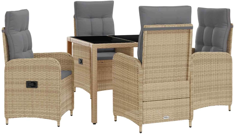 vidaXL Σετ Εξωτερικής Τραπέζης 5 pcs Μπέζ και Ανοιχτό Γκρι