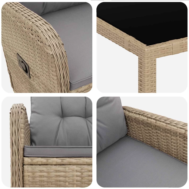 vidaXL Σετ Εξωτερικής Τραπέζης 5 pcs Μπέζ και Ανοιχτό Γκρι