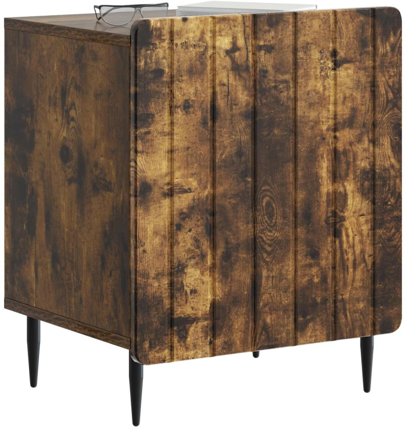 vidaXL Κομοδίνο Καπνισμένο Ξύλο Δρυός 43 x 34,5 x 52 εκ