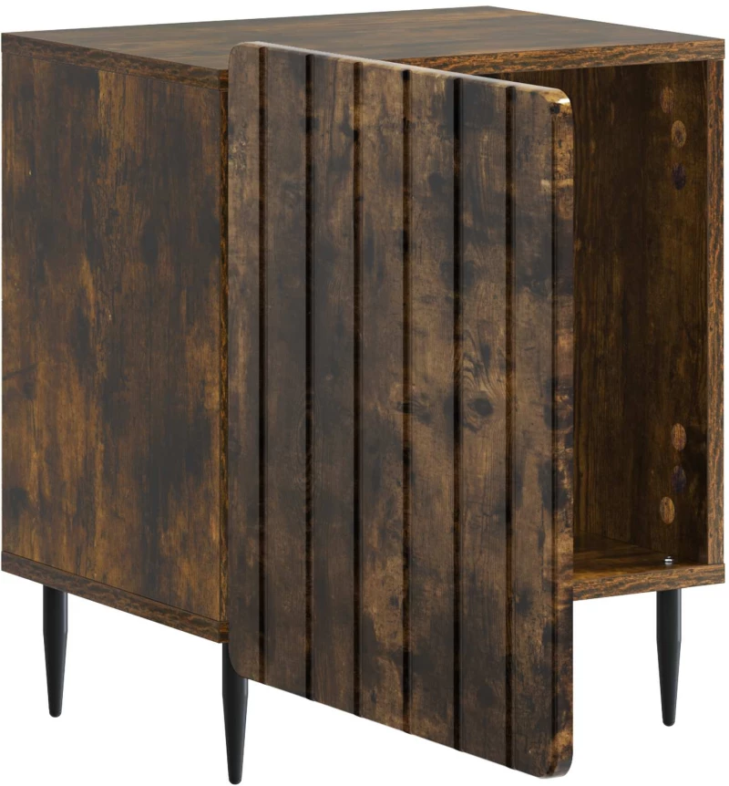 vidaXL Κομοδίνο Καπνισμένο Ξύλο Δρυός 43 x 34,5 x 52 εκ