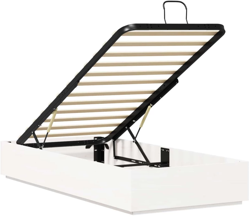 vidaXL Κρεβάτι Οθωμανικού Τύπου Λευκός 100 x 200 cm Στερεό πεύκο