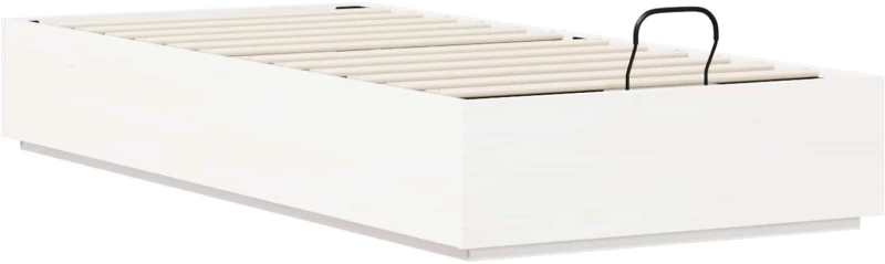 vidaXL Κρεβάτι Οθωμανικού Τύπου Λευκός 100 x 200 cm Στερεό πεύκο