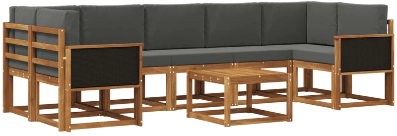 vidaXL Σειρά Καναπέ Εξωτερικού με μαξιλάρι 6 pcs