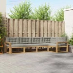 vidaXL Σειρά Καναπέ Εξωτερικού 4 pcs Λευκό και Ανοιχτό Γκρι