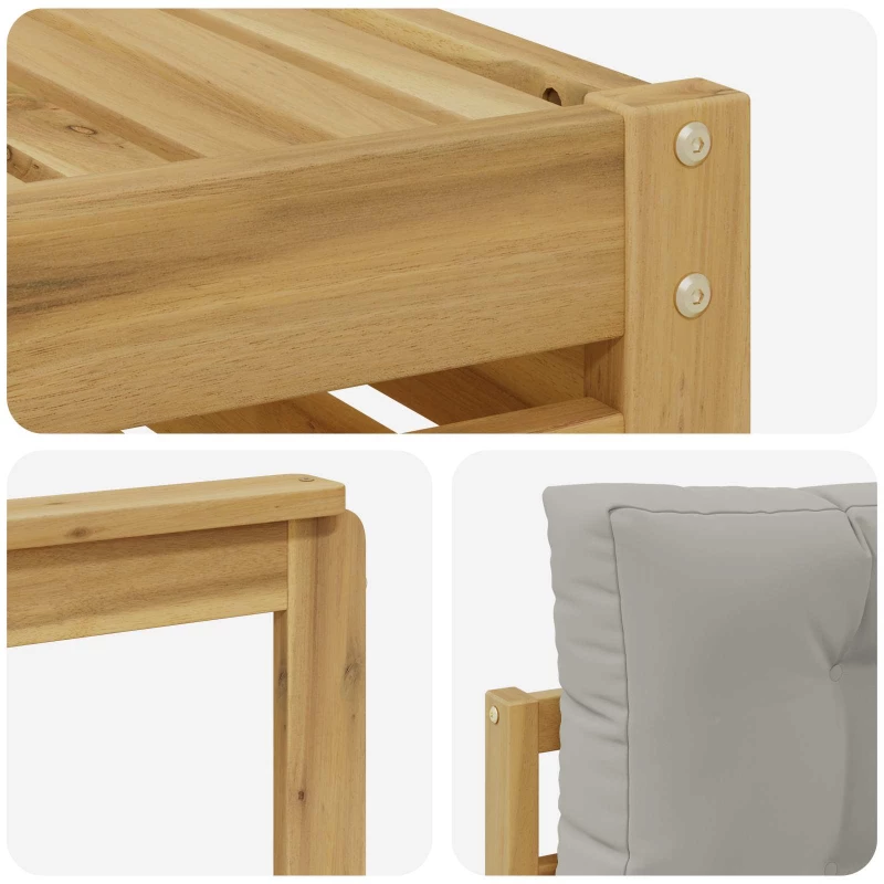 vidaXL Σειρά Καναπέ Εξωτερικού 6 pcs Λευκό και Ανοιχτό Γκρι