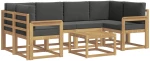 vidaXL Σειρά Καναπέ Εξωτερικού με μαξιλάρι 7 pcs Άσπρο και Ανθρακί