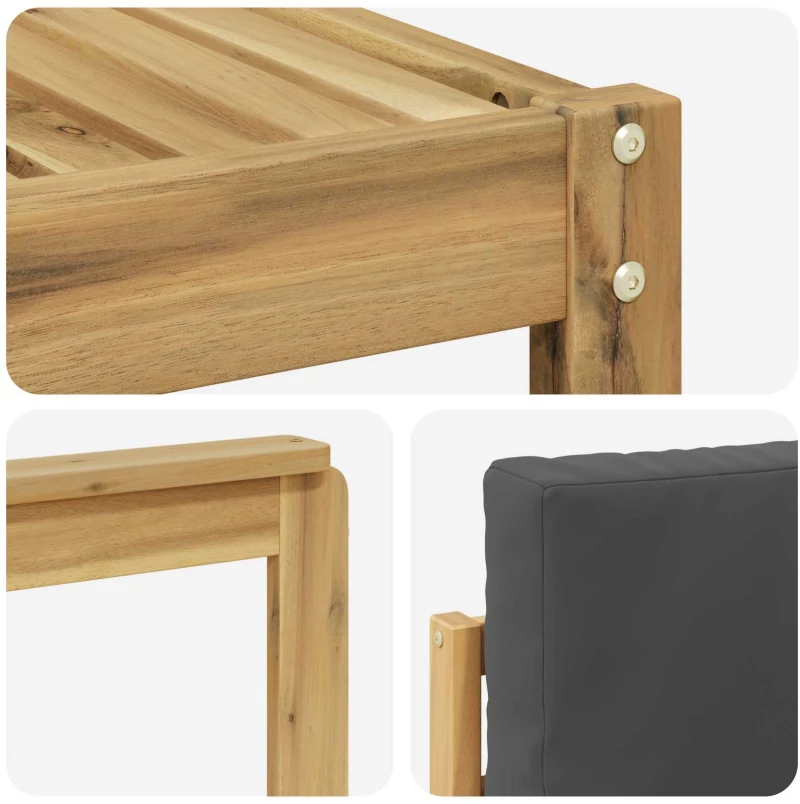 vidaXL Σειρά Καναπέ Εξωτερικού με μαξιλάρι 7 pcs Άσπρο και Ανθρακί