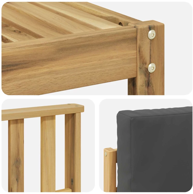 vidaXL Σειρά Καναπέ Εξωτερικού με μαξιλάρι 7 pcs Άσπρο και Ανθρακί
