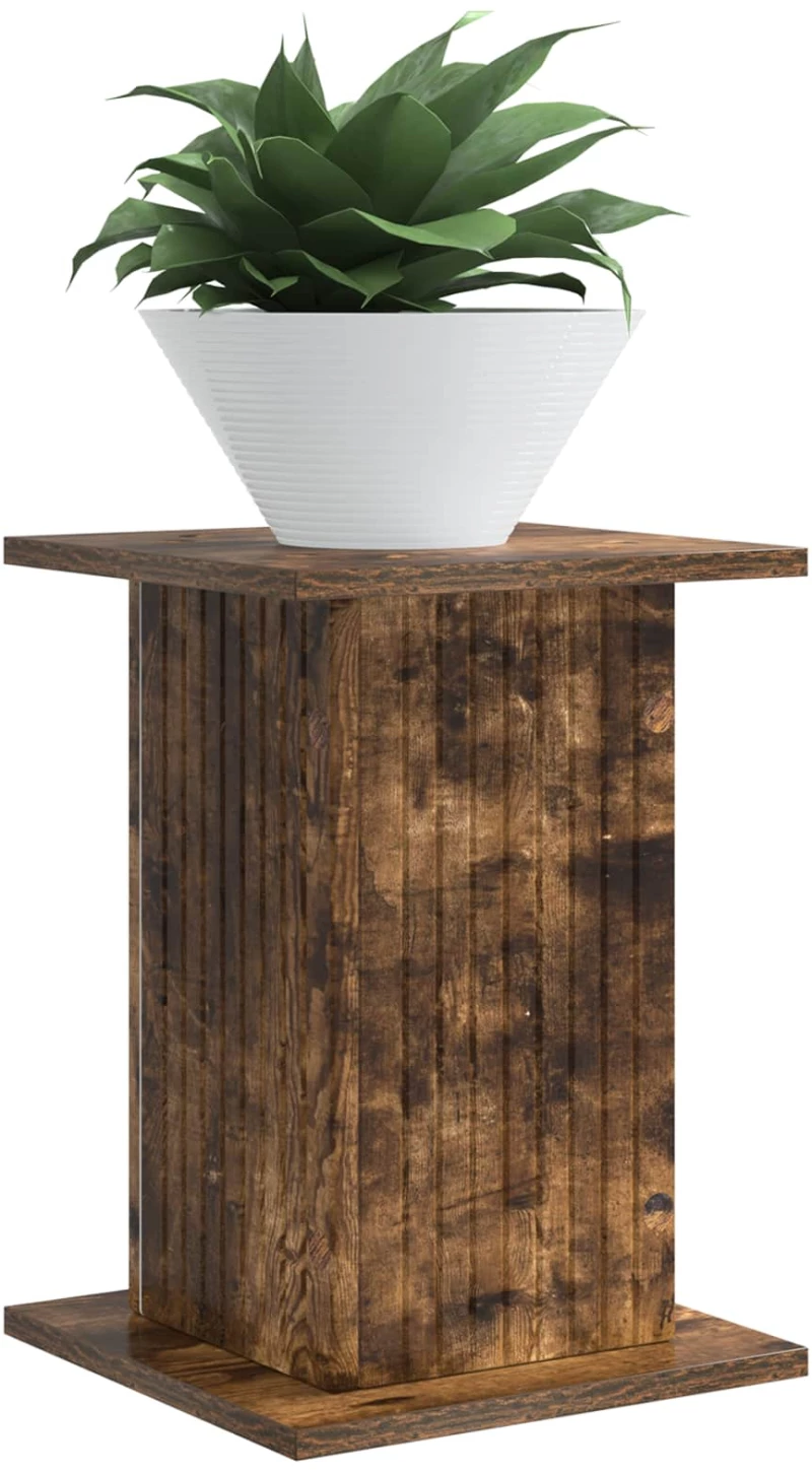 vidaXL Βάση φυτών Καπνισμένο Ξύλο Δρυός 30,5 x 30 x 43 εκ
